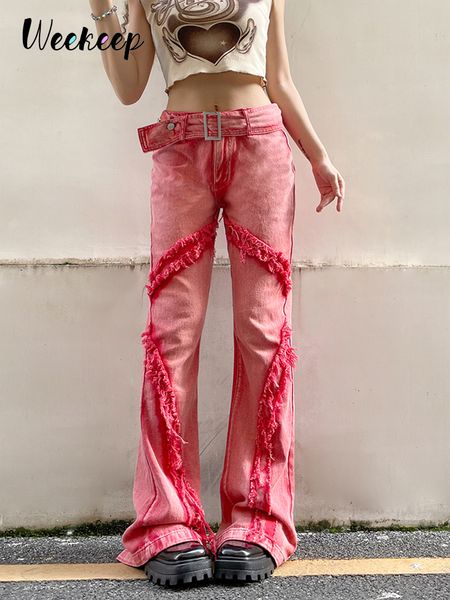 women's jeans weekeep fairycore y2k jeans kawaii pink fashion streetwear belt low rise straight cargo jeans for women harajuku patchwor, Blue
women's jeans weekeep fairycore y2k jeans kawaii pink fashion streetwear belt low rise straight cargo jeans for women harajuku patchwor, Blue