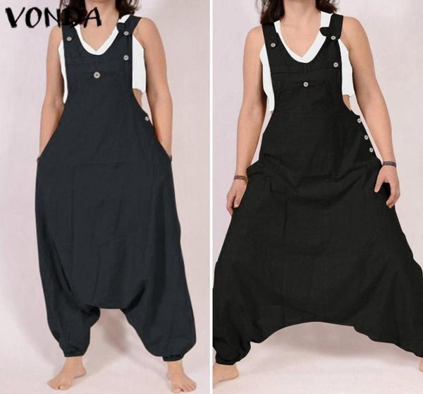 women jumpsuit vonda summer cotton rompers solid long harem pants plus size casual loose pantalon overalls oversized y2004226908000, Black;white
women jumpsuit vonda summer cotton rompers solid long harem pants plus size casual loose pantalon overalls oversized y2004226908000, Black;white