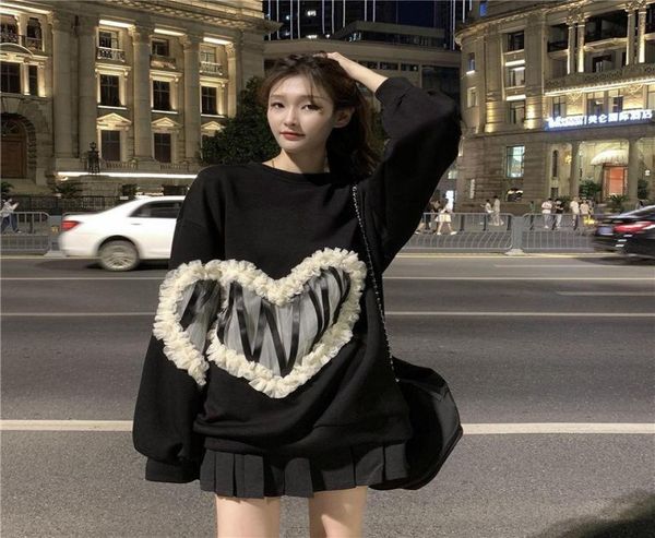 women039s hoodies sweatshirts sweater autumn and winter minority love design sense bottomed shirt loose medium long 024524, Black
women039s hoodies sweatshirts sweater autumn and winter minority love design sense bottomed shirt loose medium long 024524, Black