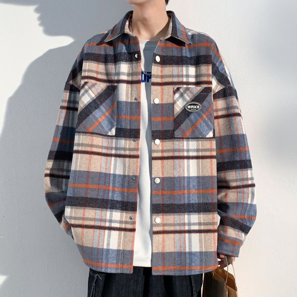 men's casual shirts hybskr 2023 plaid shirt man loose outdoor large size m5x blouse korean fashion streetwear antumn check coat 230804, White;black
men's casual shirts hybskr 2023 plaid shirt man loose outdoor large size m5x blouse korean fashion streetwear antumn check coat 230804, White;black