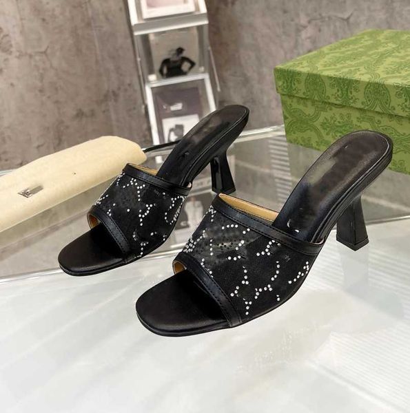 2023 women's crystals sparkling mesh slippers interlocking g sandals logo slides slip on flat high heels mules italy fashion lady party, Black
2023 women's crystals sparkling mesh slippers interlocking g sandals logo slides slip on flat high heels mules italy fashion lady party, Black