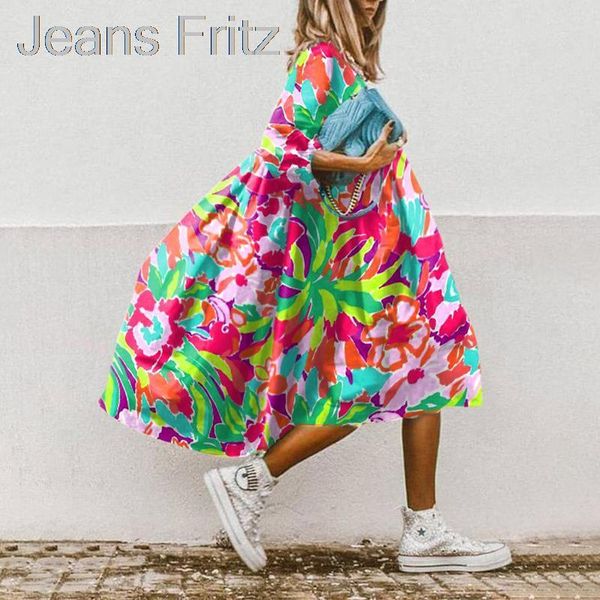 basic casual dresses summer casual women long dress colorful floral print beach party sun dress bohemian harajuku elegant long-sleeved ladie, Black;gray
basic casual dresses summer casual women long dress colorful floral print beach party sun dress bohemian harajuku elegant long-sleeved ladie, Black;gray
