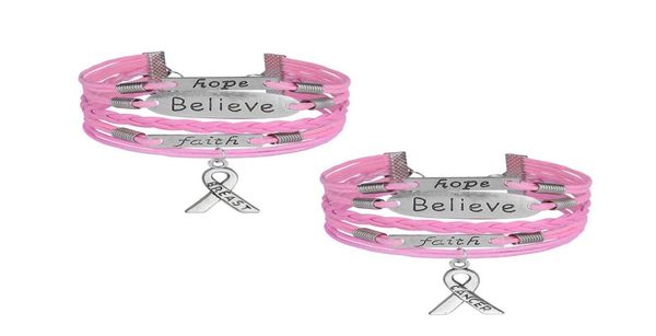 leather rope wrap cancer awareness bracelet believe faith hope breast charms retro personality handmade jewelery for women girls g1562765, Golden;silver
leather rope wrap cancer awareness bracelet believe faith hope breast charms retro personality handmade jewelery for women girls g1562765, Golden;silver
