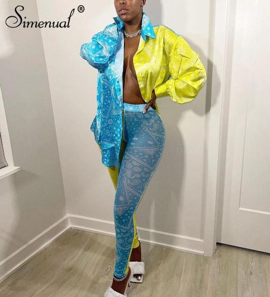 women039s two piece pants simenual bandana patchwork baddie outfits satin blouse and mesh leggins set long sleeve fall 2022 cas1102273, White
women039s two piece pants simenual bandana patchwork baddie outfits satin blouse and mesh leggins set long sleeve fall 2022 cas1102273, White