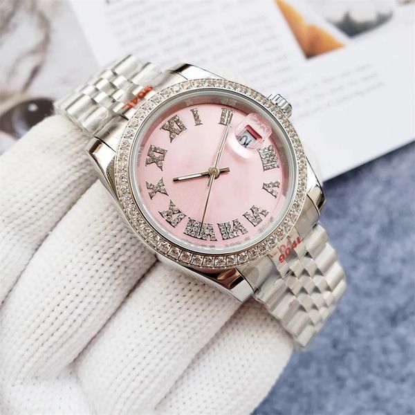 automatic winding mechanical watches ladies casual watch stainless steel strap pink diamond dial couple wristwatches birthday gift, Slivery;brown
automatic winding mechanical watches ladies casual watch stainless steel strap pink diamond dial couple wristwatches birthday gift, Slivery;brown