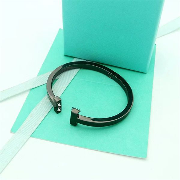 luxury designer t family's same style bracelets men women's solid color bangles sterling silver 18k plated gold rose gold colorles, Black
luxury designer t family's same style bracelets men women's solid color bangles sterling silver 18k plated gold rose gold colorles, Black