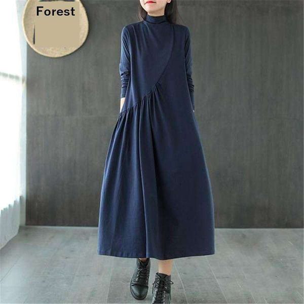 womens dress spring art refurtive loose half high collar mid length, Black;gray
womens dress spring art refurtive loose half high collar mid length, Black;gray