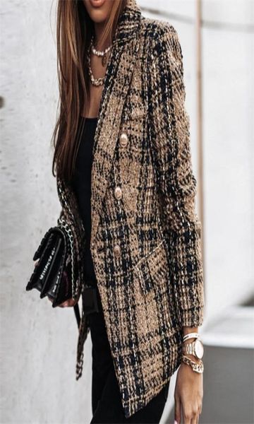 women long casual blazer jacket spring autumn fashion double breasted tweed check print coat vintage pocket outerwear 2203319338424, White;black
women long casual blazer jacket spring autumn fashion double breasted tweed check print coat vintage pocket outerwear 2203319338424, White;black