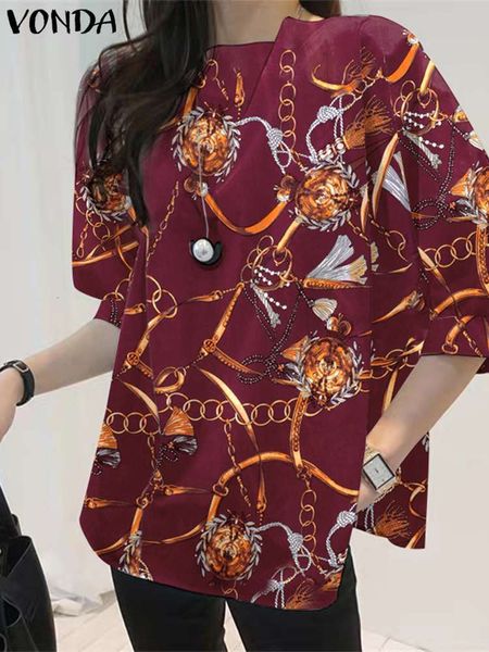 women's blouses shirts women tunic vonda casual 3/4 lantern sleeve retro chain printed vintage blouse baggy fashion party shirt femini, White
women's blouses shirts women tunic vonda casual 3/4 lantern sleeve retro chain printed vintage blouse baggy fashion party shirt femini, White