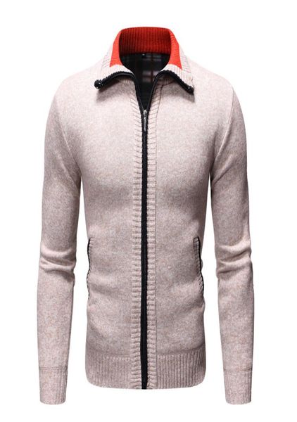 men039s sweater youth autumn and winter casual solid color plus velvet thickening men039s stand collar longsleeved cardigan2221409, White;black
men039s sweater youth autumn and winter casual solid color plus velvet thickening men039s stand collar longsleeved cardigan2221409, White;black