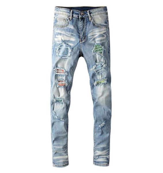 men039s crystal ripped slim skinny jeans streetwear trendy holes destroyed light blue denim pants14430543930534
men039s crystal ripped slim skinny jeans streetwear trendy holes destroyed light blue denim pants14430543930534