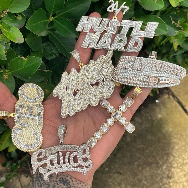 pendant necklaces hustle hard necklace for men micro pave 5a cubic zirconia cz iced out bling hip hop rock punk letter 230803, Silver
pendant necklaces hustle hard necklace for men micro pave 5a cubic zirconia cz iced out bling hip hop rock punk letter 230803, Silver
