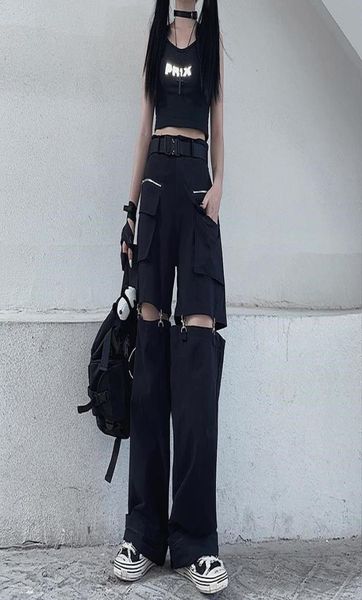 women s pants s deeptown gothic techwear emo black cargo women punk oversize hollow out wide leg pocket trousers for female goth h2858289, Black;white
women s pants s deeptown gothic techwear emo black cargo women punk oversize hollow out wide leg pocket trousers for female goth h2858289, Black;white
