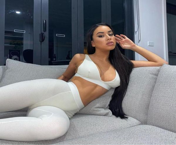 women039s two piece pants sleeveless vneck crop leggings 2 pieces set summer women fashion streetwear outfits sportswear 7921007, White
women039s two piece pants sleeveless vneck crop leggings 2 pieces set summer women fashion streetwear outfits sportswear 7921007, White