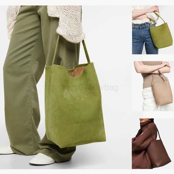 Image of The Row THE Large Suede ROW Shoulder Bag Top Layer Cowhide Handbag Suede N/S Park Tote The Row Bag