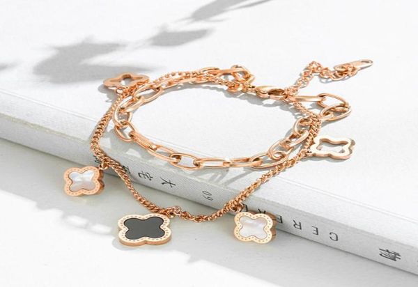 luxury double layered hollowed clover charm bracelet lucky stainless stee four leaf jewelry7629975, Golden;silver
luxury double layered hollowed clover charm bracelet lucky stainless stee four leaf jewelry7629975, Golden;silver