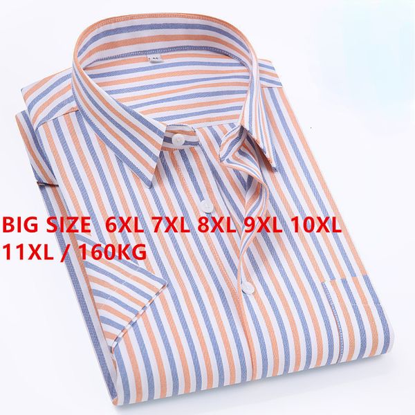 men's casual shirts 11xl 100 cotton shirt men short sleeve business oxford single pocket buttondown striped 230804, White;black
men's casual shirts 11xl 100 cotton shirt men short sleeve business oxford single pocket buttondown striped 230804, White;black