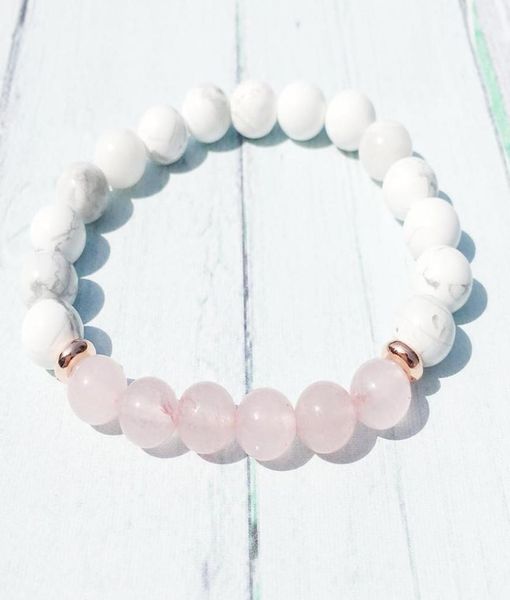 mg0434 simple design natural howlite bracelet for women 8 mm rose quartz bracelet natural gemstone energy jewelry20119283526596, Black
mg0434 simple design natural howlite bracelet for women 8 mm rose quartz bracelet natural gemstone energy jewelry20119283526596, Black