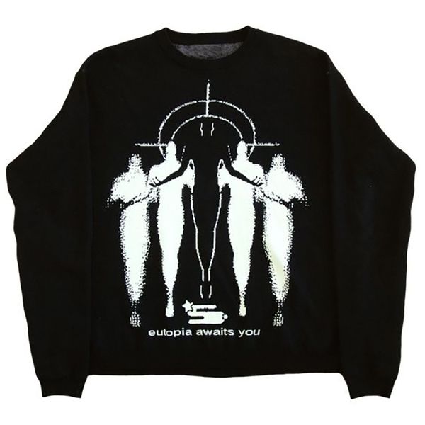 men's sweaters men grunge goth harajuku aesthetics graphic y2k knitted sweater punk oversized knit pullover vintage hip hop streetwear, White;black
men's sweaters men grunge goth harajuku aesthetics graphic y2k knitted sweater punk oversized knit pullover vintage hip hop streetwear, White;black