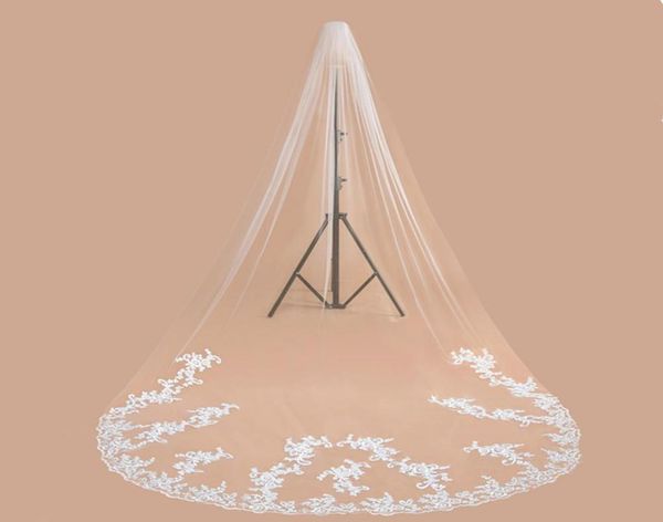 white ivory long tulle bridal veil velos de novia 3m lace edge cathedral veils with comb wedding accessories7155948, Black
white ivory long tulle bridal veil velos de novia 3m lace edge cathedral veils with comb wedding accessories7155948, Black