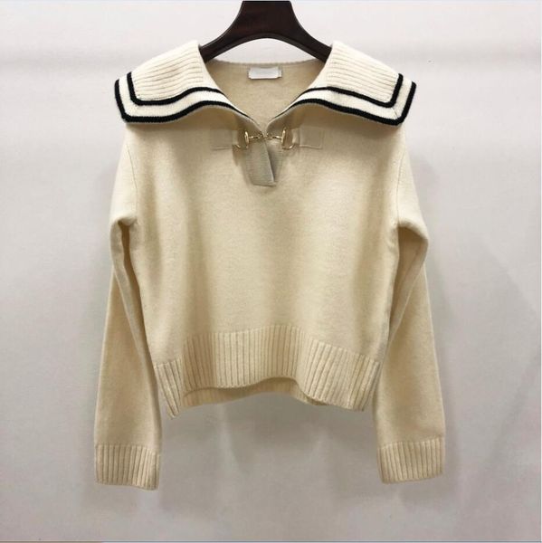 autumn/winter 23- sandro navy neck knit sweetheart age reducing large polo collar wool sweater, White;black
autumn/winter 23- sandro navy neck knit sweetheart age reducing large polo collar wool sweater, White;black