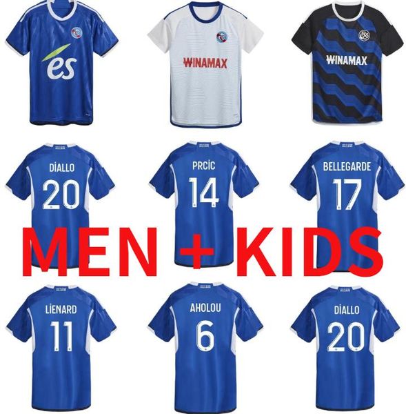 men kids kit 23 24 rc strasbourg alsace soccer jerseys home blue 2023 2024 aholou thomasson lienard diallo djiku ajorque gameiro football sh, Black;yellow
men kids kit 23 24 rc strasbourg alsace soccer jerseys home blue 2023 2024 aholou thomasson lienard diallo djiku ajorque gameiro football sh, Black;yellow