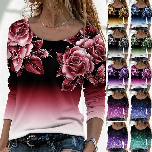 women's t shirts fashion woman blouses autumn floral print cold shoulder casual long sleeve daily t-shirt women y2k clothes, White
women's t shirts fashion woman blouses autumn floral print cold shoulder casual long sleeve daily t-shirt women y2k clothes, White