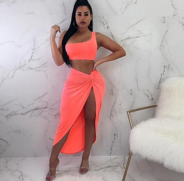 neon color two piece set dress for women one shoulder side ruched high split dress female bandange vestidos2342338, White
neon color two piece set dress for women one shoulder side ruched high split dress female bandange vestidos2342338, White