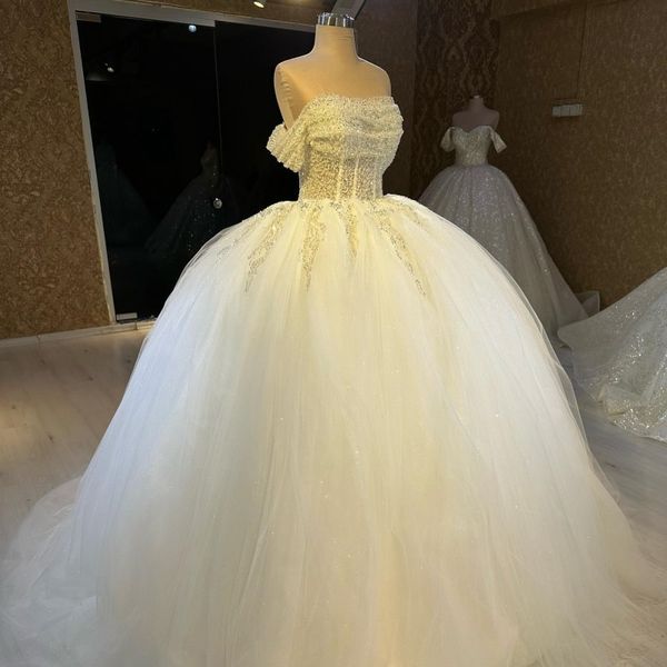 luxury beaded lace shiny strapless neck tull a-line wedding dress gorgeous matte satin court train vintage bridal gown custom made, White
luxury beaded lace shiny strapless neck tull a-line wedding dress gorgeous matte satin court train vintage bridal gown custom made, White
