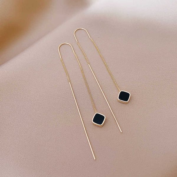charm black square long tassel earring for women shiny geometric cute girl pendant ear line jewelry party gift r230804, Golden
charm black square long tassel earring for women shiny geometric cute girl pendant ear line jewelry party gift r230804, Golden