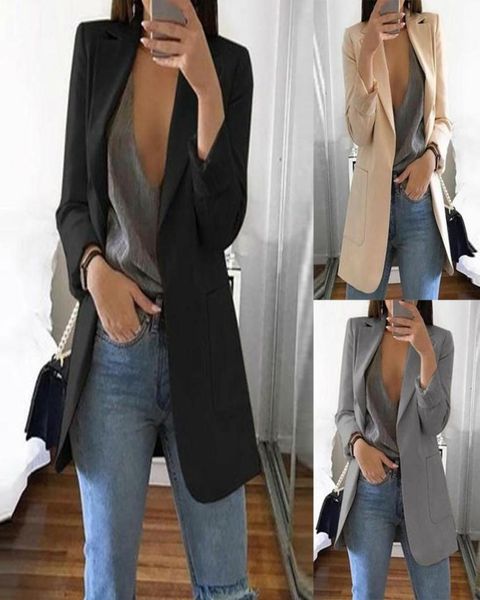 casual long sleeve solid color turndown collar coat lady business jacket suit coat slim women blazers female w3 mx1908091573377, White;black
casual long sleeve solid color turndown collar coat lady business jacket suit coat slim women blazers female w3 mx1908091573377, White;black