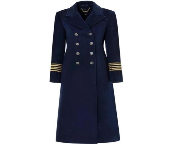 women's wool & blends autumn and winter navy be double breasted lapel woolen coat military style slim5034488, Black
women's wool & blends autumn and winter navy be double breasted lapel woolen coat military style slim5034488, Black