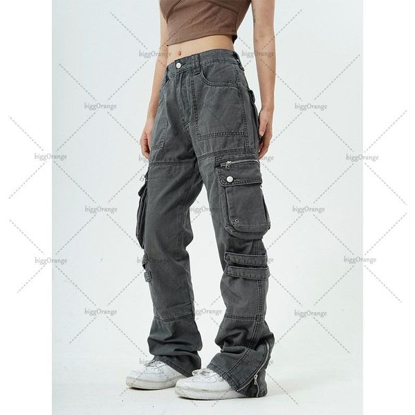 women s pants s high street multi pocket solid color overall 2023 american retro loose straight waist floor mopping casual trousers 230804, Black;white
women s pants s high street multi pocket solid color overall 2023 american retro loose straight waist floor mopping casual trousers 230804, Black;white