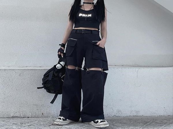women s pants s deeptown gothic techwear emo black cargo women punk oversize hollow out wide leg pocket trousers for female goth h3266146, Black;white
women s pants s deeptown gothic techwear emo black cargo women punk oversize hollow out wide leg pocket trousers for female goth h3266146, Black;white