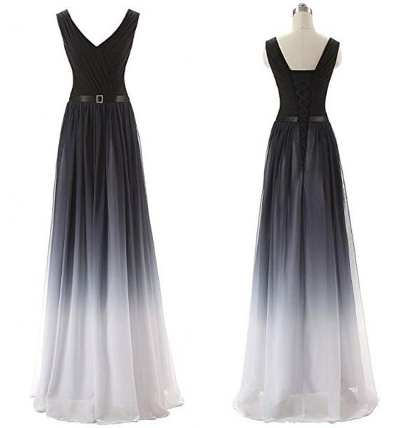 real image 2019 v neck prom dresses a line floor length women039s gradient color black white chiffon formal evening dress long 4520734
real image 2019 v neck prom dresses a line floor length women039s gradient color black white chiffon formal evening dress long 4520734