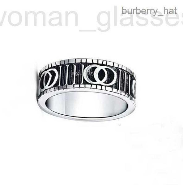 band rings designer fashion mens luxurys designers men women titanium steel engraved letter pattern lovers jewelry narrow ring large size 1o, Silver