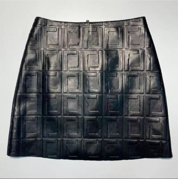 designer pu leather skirt fashion women's f letter printing high waist a-line hip skirt, Black
designer pu leather skirt fashion women's f letter printing high waist a-line hip skirt, Black