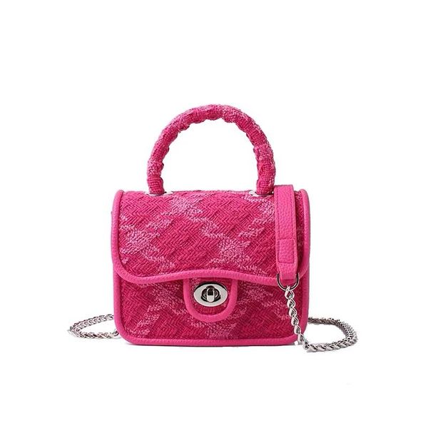 lovely pink tweed designer bag handbag mini chain crossbody bags woven knitting distressed candy fuchsia color diamond lattice small flap ba
lovely pink tweed designer bag handbag mini chain crossbody bags woven knitting distressed candy fuchsia color diamond lattice small flap ba