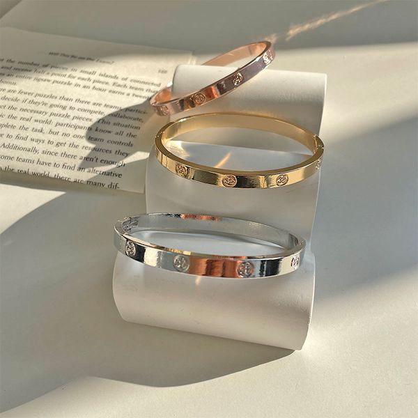 bangle womens trendy metal luxury brand bracelet woman rose gold color wristband bangles bracelets jewelry for woman 230803, Black
bangle womens trendy metal luxury brand bracelet woman rose gold color wristband bangles bracelets jewelry for woman 230803, Black