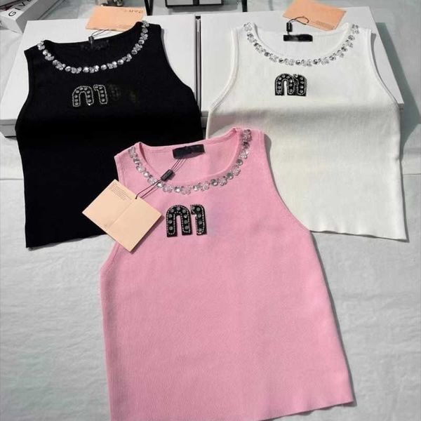23ss new womens vest fashion heavy industry rhinestone neckline tank r vest summer slim knitted sleeveless t-shirt pullover, White
23ss new womens vest fashion heavy industry rhinestone neckline tank r vest summer slim knitted sleeveless t-shirt pullover, White