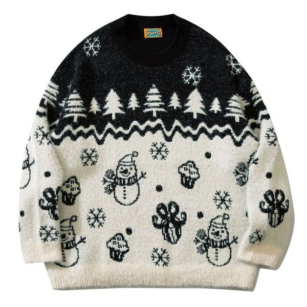 men s sweaters american cartoon christmas knitted vintage crew neck color matching pullovers causal loosed fresh couple jumpers winter 23080, White;black
men s sweaters american cartoon christmas knitted vintage crew neck color matching pullovers causal loosed fresh couple jumpers winter 23080, White;black