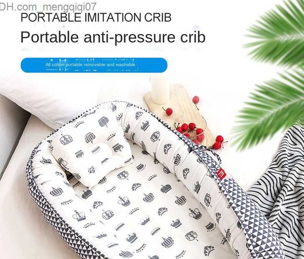 bassinets cradles baby bumper crib foldable travel portable soft crib with pillow baby cotton cradle 85 * 50cm z230809
bassinets cradles baby bumper crib foldable travel portable soft crib with pillow baby cotton cradle 85 * 50cm z230809