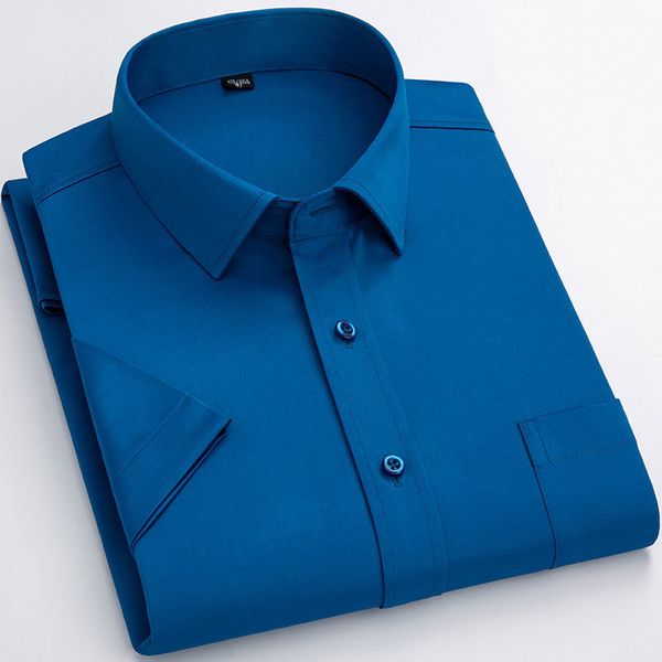 men's casual shirts men short sleeve stretch dress shirt summer formal social business work blue white black smart easycare 230804
men's casual shirts men short sleeve stretch dress shirt summer formal social business work blue white black smart easycare 230804