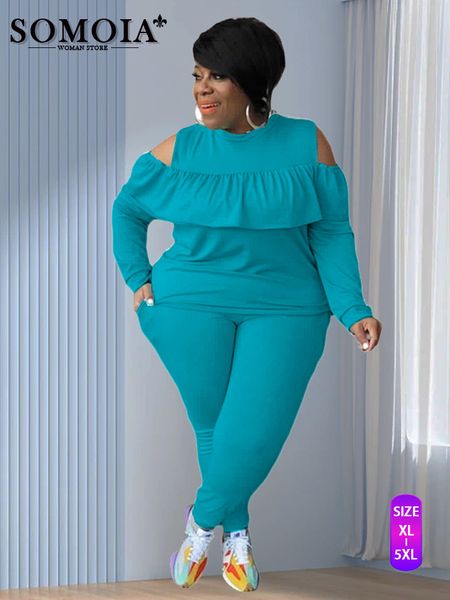women's plus size pants l4xl leisure set body leakage shoulder solid color clothing high waist suit wholesale drop 230804, Black
women's plus size pants l4xl leisure set body leakage shoulder solid color clothing high waist suit wholesale drop 230804, Black