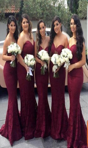 burgundy dubai mermaid lace bridesmaids dresses 2020 strapless backless maid of honor wedding guest party gowns custom plus size1762038, White;pink 
burgundy dubai mermaid lace bridesmaids dresses 2020 strapless backless maid of honor wedding guest party gowns custom plus size1762038, White;pink