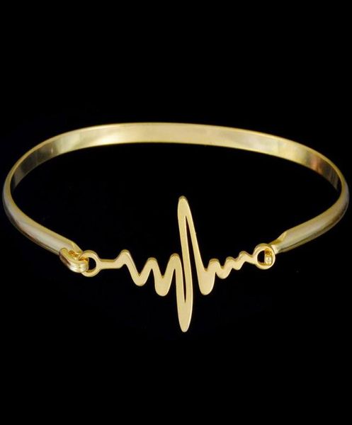 bc customized personal mothers bracelets gold color 316l stainless steel heartbeat bracelet for women gift jewelry5381455, Black 
bc customized personal mothers bracelets gold color 316l stainless steel heartbeat bracelet for women gift jewelry5381455, Black