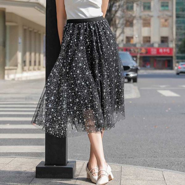 sweet star mid length pleated flowing fluffy mesh skirt yarn a-line skirt half length dress for women spring/summer new fashion, Black
sweet star mid length pleated flowing fluffy mesh skirt yarn a-line skirt half length dress for women spring/summer new fashion, Black