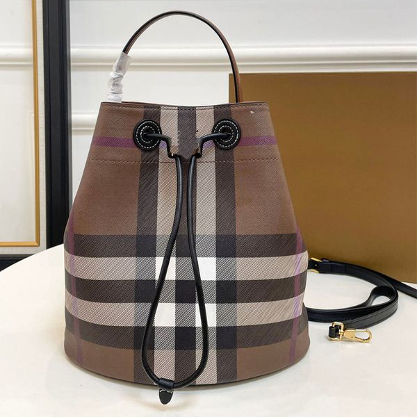 check bucket bag women drawstring handbag purse plaid canvas leather patchwork drawcord closure shoulder crossbody bags fashion metal letter
check bucket bag women drawstring handbag purse plaid canvas leather patchwork drawcord closure shoulder crossbody bags fashion metal letter