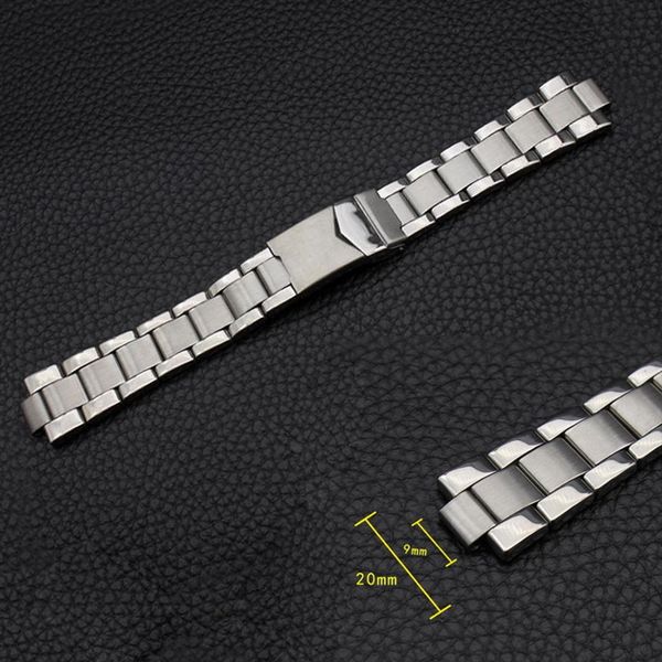 watch bands 9 x 20mm convex stainless steel band strap bracelet silver solid ball watchband butterfly clasps buckle for men women 230803, Black;brown
watch bands 9 x 20mm convex stainless steel band strap bracelet silver solid ball watchband butterfly clasps buckle for men women 230803, Black;brown