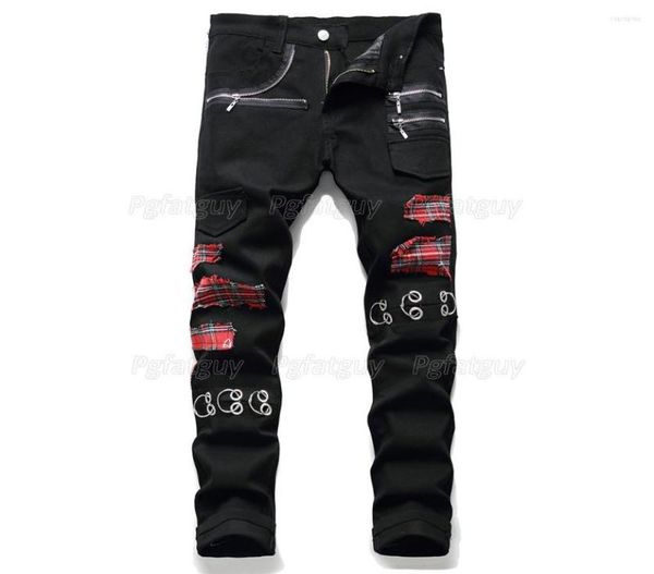 men039s jeans men39s zipper patch red scottish plaid print high street slim denim pants cool fashion streetwear male rivet9647576, Blue
men039s jeans men39s zipper patch red scottish plaid print high street slim denim pants cool fashion streetwear male rivet9647576, Blue